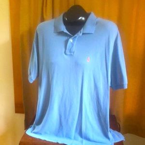 $85 Polo Ralph Lauren Light Blue Mesh Cotton Polo Shirt Men’s Size XL